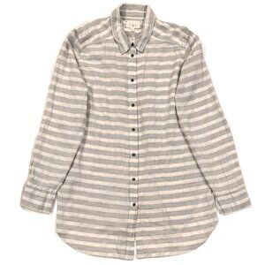 Lou & Grey Lightweight Striped Boyfriend Button Down Shirt SZ. L